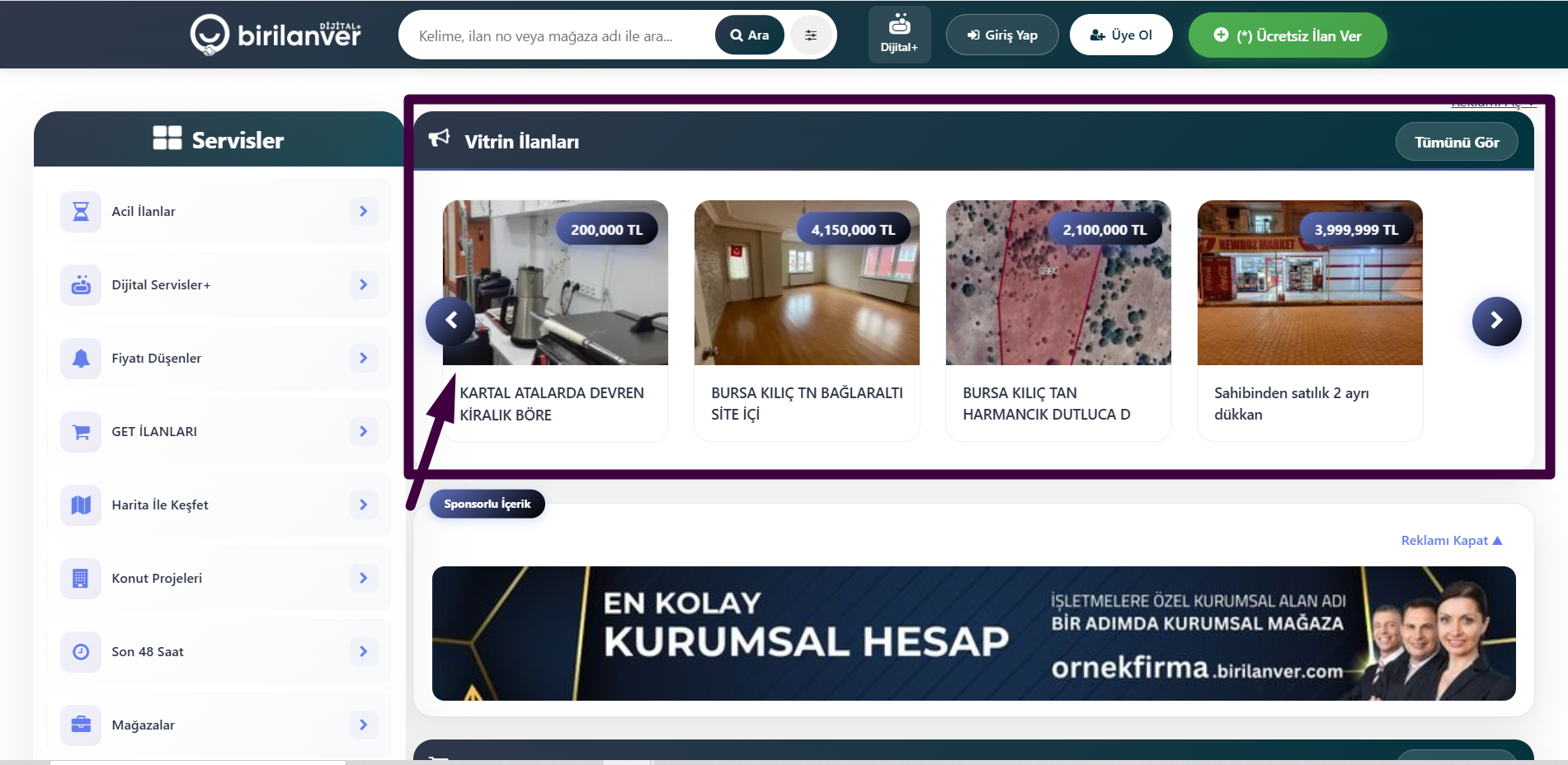 Anasayfa Vitrini Görseli