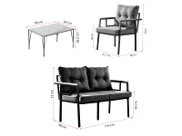 Saye Metal Bahçe Balkon Oturma Takımı 2+1+1+Orta Sehpa Cappuccino | Modern ve Dayanıklı Bahçe Mobilyası