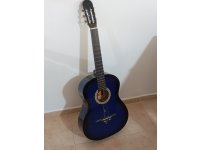 Mavi Klasik Gitar 6 Tel Dekoratif Rozetli