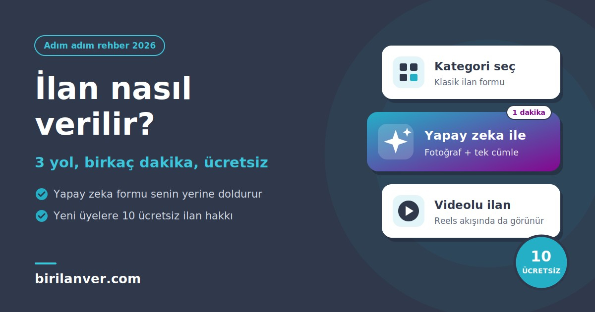 İlan Nasıl Verilir? 2026 Adım Adım Ücretsiz İlan Rehberi